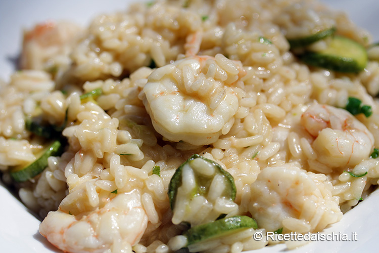 Risotto zucchine e gamberi